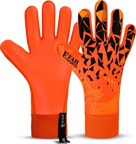 Guantes de portero de fútbol para niños, jóvenes y adultos profesionales con palmas de protección y agarre reforzado Naranja