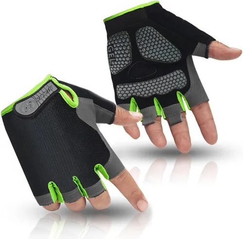 HuwaiH Guantes de ciclismo para hombresmujeres, antideslizantes, amortiguadores, guantes de ciclismo con almohadilla de gel de medio dedo, guantes