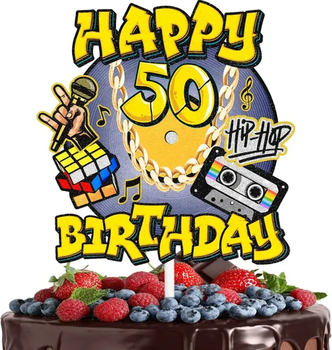 Miniatura 9 de Decoración de pastel de hip hop para hombres y mujeres, 30 cumpleaños, feliz retro, 70, 80, 90, decoración de fiesta de cumpleaños, fiesta