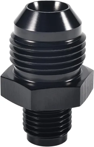 Miniatura 2 de 6AN macho 1/2 x 20 adaptador de rosca de destello invertido conector negro recto de aluminio, sistemas de frenado para vehículos y partes