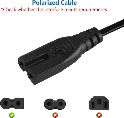Miniatura 4 de Cable de alimentación para máquina de coser de 9.8 pies, cable de alimentación de 2 clavijas compatible con Brother, Singer, Bernina, Baby-Lock