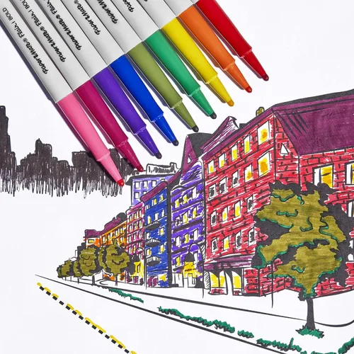 Miniatura 3 de Paper Mate Flair - Bolígrafos de punta de fieltro, llamativos (0.047 in), colores surtidos, 16 unidades Rotuladores Flair, punta media, surtidos