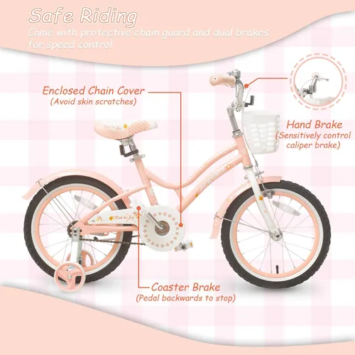 Miniatura 2 de ACEGER Kids Bike for 2-14 Years Old, 12 14 16 18 Inch Girls Bike with Removable Training Wheels, 20 Inch Kid's Bicycle with Kickstand only