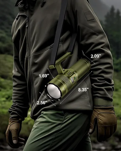 Miniatura 8 de SKYFIRE Foco recargable, 13000 lúmenes, linterna de alto lúmenes, 32000 mAh 24 horas de tiempo de ejecución LED, foco de mano impermeable IP67
