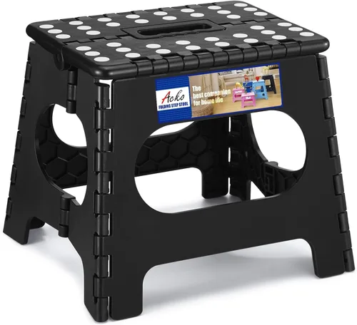 Miniatura 28 de ACKO Taburete plegable plegable de 16 pulgadas, 400 libras de capacidad, taburetes de plástico para adultos y niños, taburetes plegables para Blanco