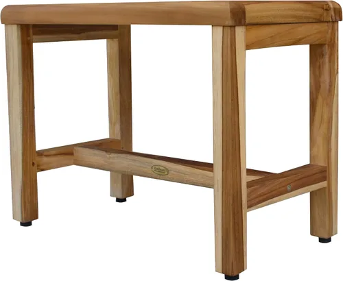 Miniatura 7 de EcoDecors Eleganto - Banco Taburete de ducha de madera de teca impermeable de 16 pulgadas de altura, color natural, silla de asiento para ducha