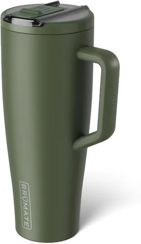 Miniatura 125 de BrüMate Era Flip - Vaso de 30 onzas con tapa con pajilla cubierta 100 % a prueba de fugas, popote higiénico cubierto, botella de agua de acero