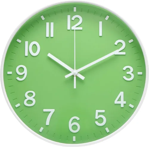 Miniatura 12 de Reloj de pared bakbrand de 12 pulgadas, negro, moderno, simple, de cuarzo, decorativo, silencioso, sin tictac, funciona con pilas, reloj redondo