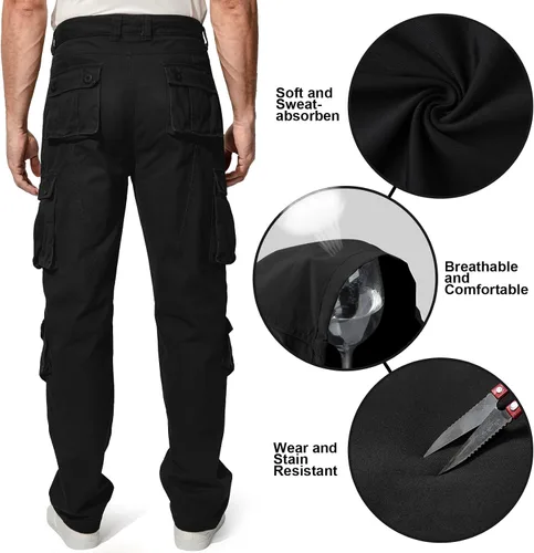 Miniatura 6 de BDU - Pantalones militares casuales para hombre, tácticos de combate militar salvaje ACU Rip Stop Camo Cargo pantalones de trabajo con 8 bolsillos