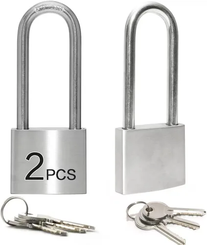 LanuBe Candados de acero inoxidable 304 con igual llave para uso en exteriores, candado para vaso de pines, cuerpo de 2 pulgadas de ancho, grillete