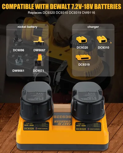 Miniatura 4 de Paquete de 2 baterías de repuesto de 4.5 Ah 18V para Dewalt DC9096 DC9099 DC9098 DW9095 DW9096 y cargador dual DC9320 compatible con cargador