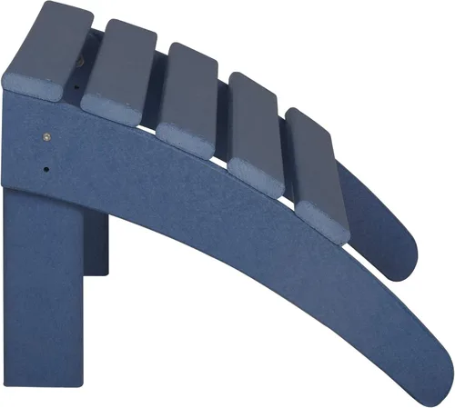 Miniatura 9 de WestinTrends Reposapiés otomano Adirondack para patio al aire libre, taburete de madera de polietileno para todo tipo de clima, ampliamente Azul