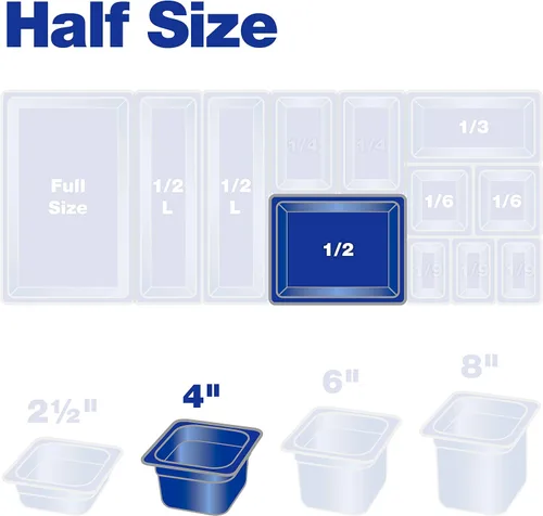 Miniatura 10 de Carlisle FoodService Products Sartén de alimentos de alta temperatura, contenedor de almacenamiento de alimentos de tamaño medio para servir