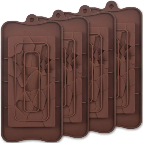 Miniatura 6 de ionEgg Bubbles Break Apart - Moldes de silicona para barra de chocolate, proteínas y barras energéticas, 4 paquetes