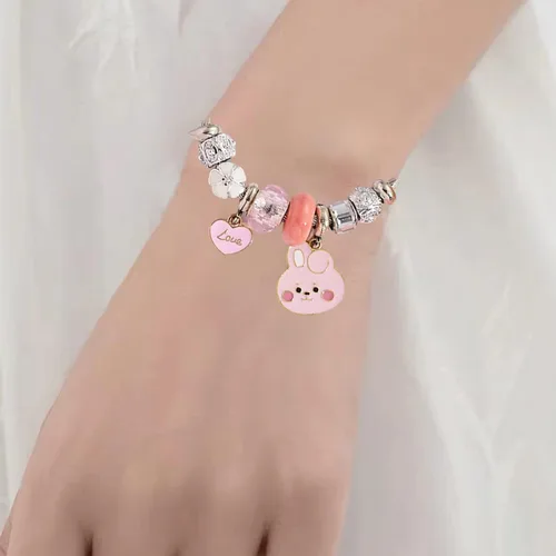 Miniatura 3 de Linda pulsera de anime, pulseras de acero inoxidable para mujer, pulsera de eslabones colgantes, regalo de joyería para fanáticos y niñas
