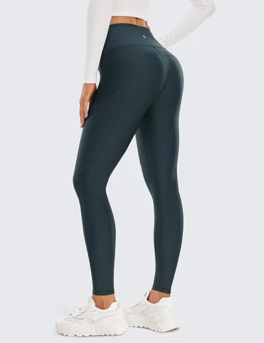 Miniatura 2 de CRZ YOGA Leggings térmicos con forro polar para mujer de 28 pulgadas, pantalones de senderismo cálidos de cintura alta con bolsillos, mallas
