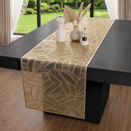 Miniatura 13 de FAVE Camino de mesa dorado de 36 pulgadas con forma de flor, camino de mesa corto lavable para bodas, banquetes, cumpleaños, fiestas, restaurantes