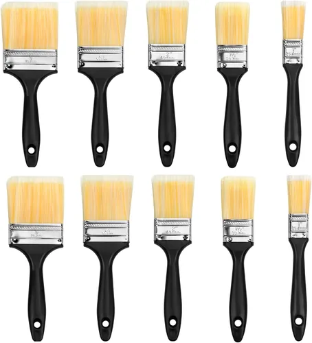 SteadMax Juego de pinceles (10 piezas), juego de 10 pinceles de varios tamaños, kit de herramientas de pintura de calidad profesional, dos juegos de