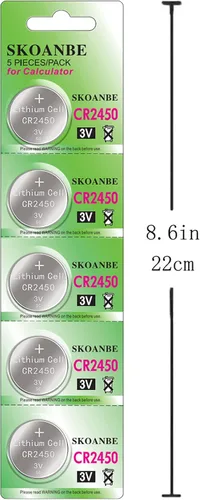 Miniatura 2 de SKOANBE Batería de litio de 5 piezas CR2450 2450 BR2450 DL2450 ECR2450 3V