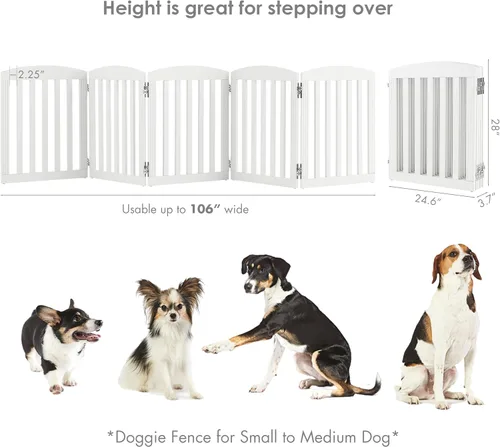 Miniatura 5 de SPIRICH Puerta para perros extra ancha de 120" y 28" de alto para interiores, puertas para perros para marcos de puertas, escaleras, la casa, puerta