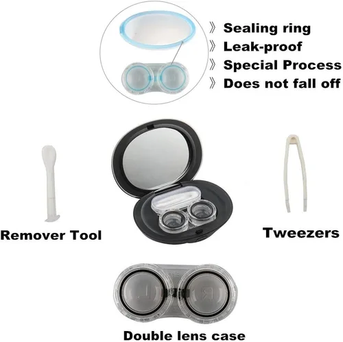 Miniatura 3 de MUDOR Estuche Exquisito para Lentes de Contacto – Mini Kit de Viaje Caja Portadora Contenedor para Lentes de Contacto Incluye Herramienta Removedora