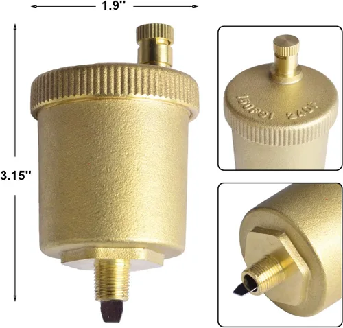 Miniatura 4 de Válvula de Ventilación Automática de Aire Hydro Master 1/8 Pulgada de Latón