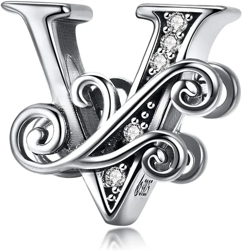 Miniatura 11 de BETTY&SARAH dije de plata esterlina 925 con forma de letra, para pulseras Pandora, letra del alfabeto, joya, regalo para mujer