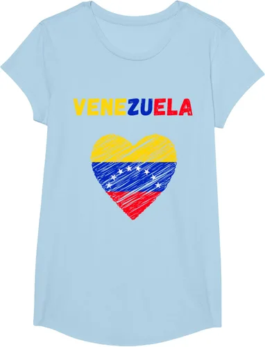 Miniatura 22 de Camiseta con la bandera venezolana con corazón de Venezuela, Negro