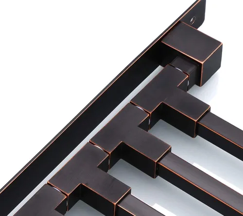 Miniatura 4 de ELLO&ALLO Toallero giratorio de bronce aceitado para baño, barras de toalla montadas en la pared con gancho de 3 brazos