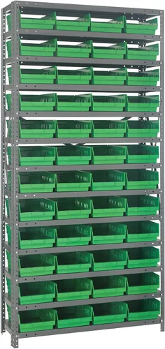 Miniatura 347 de Quantum QSBU-245BK Heavy Duty Shelving Unit with (7) Shelves and (24) QUS245 Black Bins for Garage Warehouse Storage Distribution 400 lb Load