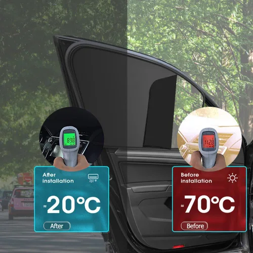 Miniatura 5 de 2 parasoles para ventana de automóvil, privacidad para automóvil, 100% bloque de luz de automóvil, parasol para ventana lateral que se mantiene