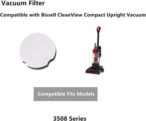 Miniatura 2 de Filtros de repuesto para aspiradora vertical compacta Bissell CleanView, parte 1604896, compatible con modelos 3508 (paquete de 2)