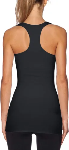 Miniatura 2 de TAIPOVE Camisetas largas sin mangas para mujer de algodón para capas con espalda cruzada extra largas para ropa deportiva, paquete de 3