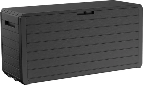 Keter Atlas - Caja de 70 galones – Caja de almacenamiento al aire libre resistente a la intemperie para patio, patio y piscina, construcción de