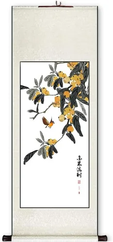 Miniatura 9 de Xzhipeng Pergamino Pintura colgante vertical Flor pájaro Pintura china Porche Pasillo Pasillo Pintura colgante Pergamino Sala de estar Comedor