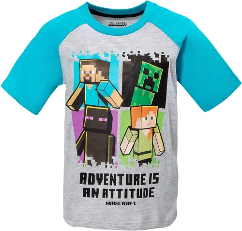 Miniatura 5 de Minecraft Paquete de 3 camisetas gráficas de manga corta para niños de Mobs
