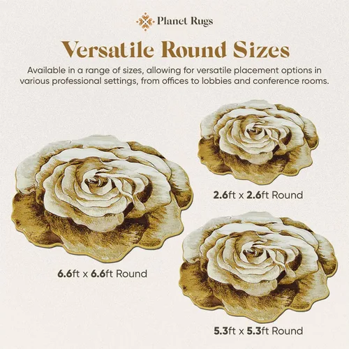 Miniatura 4 de Alfombra redonda de 2 pies con forma de flor, bonita alfombra de felpa con forma de flor, para dormitorio, suelo, sala de estar, alfombra 304 beige