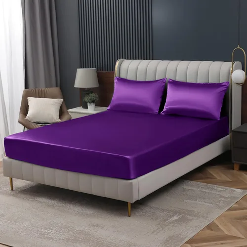 Miniatura 27 de Homiest Sábana Plana de Satén Blanco - Ropa de Cama de Colchón Full de Lujo y Ultra Suave