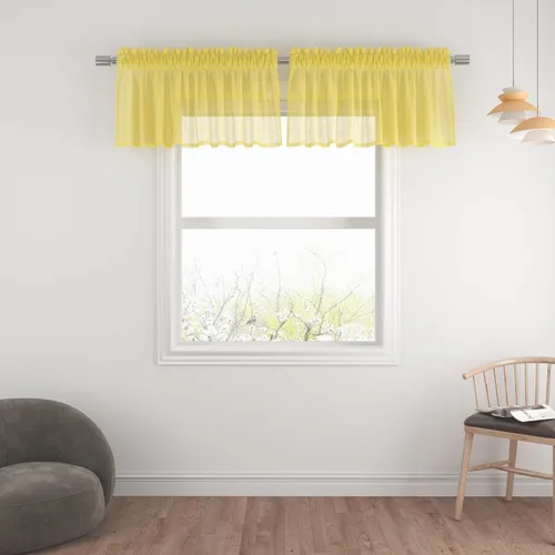 Miniatura 95 de UPOPO Paneles de Cortina Beige Pequeños Cortinas Transparentes de Gasa de 16 Pulgadas de Largo Cortinas de Cocina de Voile con Textura de Lino