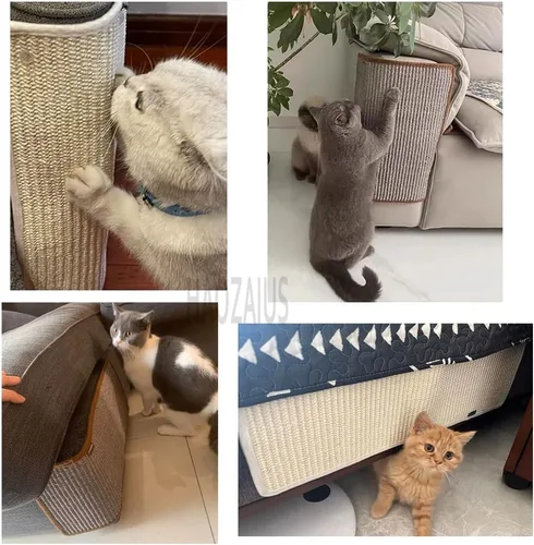 Miniatura 4 de HAOZAIKEJI Alfombrilla Rascadora para Gatos Protector de Sofá de Sisal Natural Alfombrilla para Rascar Gatos Funda para Sofá Anti-Arañazos Protector