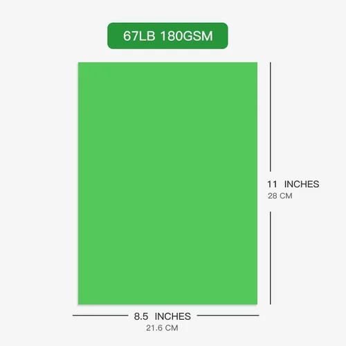 Miniatura 4 de 30 hojas de cartulina verde 8.5 x 11 pulgadas, 67 lb/180 gsm, papel de cartulina de alta calidad para impresora, ideal para invitaciones, menús