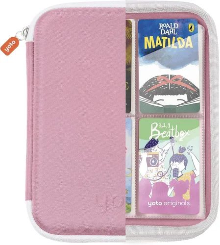 Miniatura 2 de YOTO Estuche para tarjetas en Think Pink – Accesorio para niños, carpeta portátil suave con cremallera y 64 bolsillos para Player y mini tarjetas