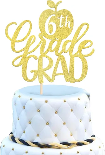 Miniatura 22 de 1 paquete de decoración para tarta de graduación para niña, con purpurina, para diploma, decoración para adultos mayores 2026, para niñas, escuela