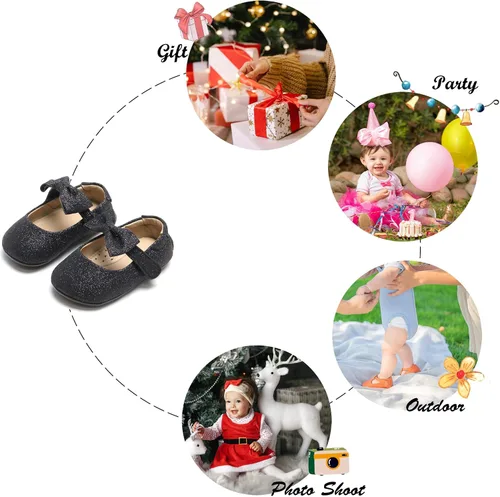 Miniatura 87 de Felix & Flora Zapatos de bebé de suela suave - Zapatos de bebé para caminar, mocasines, suela de goma, zapatos de cuna