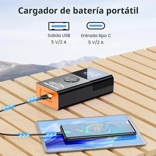 Miniatura 6 de Arrancador con compresor de aire, 8000 A 180 PSI, batería portátil de coche (todo gasolina/12L diesel) 12 V caja de salto de automóvil cargadores