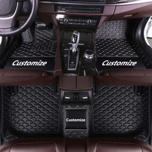 Miniatura 19 de Alfombrillas de cuero personalizadas para automóvil, personalizadas, para camión, sedán, cupé y SUV, revestimientos de lujo con diamantes (beige)