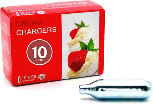 ICO Cargador de crema batida, 10 unidades, cargadores de crema batida N2O de 0.28 oz para dispensador de crema batida, compatible con fabricante de