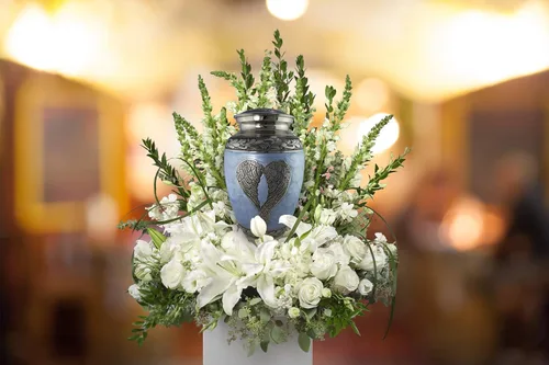 Miniatura 2 de Urna de cremación de ángel azul para cenizas hombre adulto – Urnas de cremación personalizadas para cenizas humanas, urnas decorativas para hombre