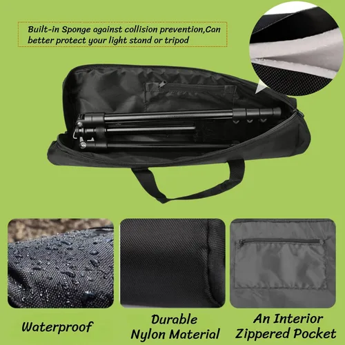 Miniatura 5 de BLIRITEL Funda de transporte para trípode de 27.6 pulgadas, bolsa de trípode acolchada resistente con correa para el hombro para soporte ligero