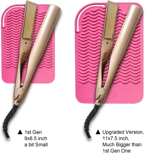 Miniatura 3 de Alfombrilla de viaje de silicona resistente al calor de 11 x 7.5 pulgadas, almohadilla anticalor para alisadores de cabello, rizadores, planchas